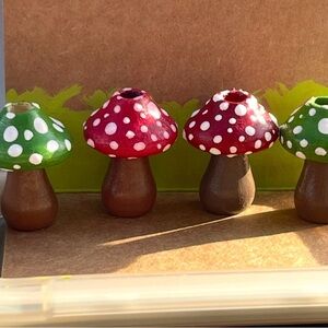 Handmade Mushroom Dreadlock Decor Beads